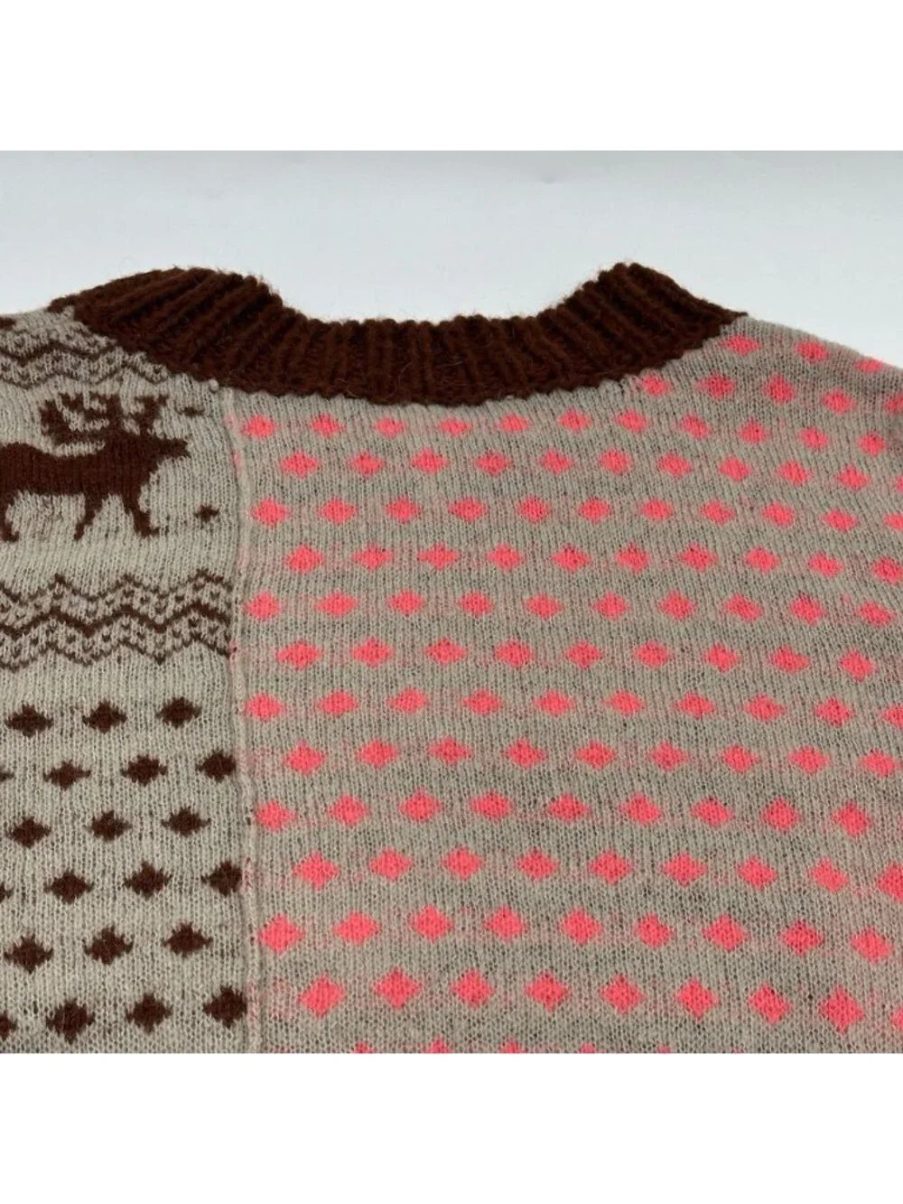 Free People Snow Globe Size XL Gingerbread Cookie Cropped Pullover Sweater NWT